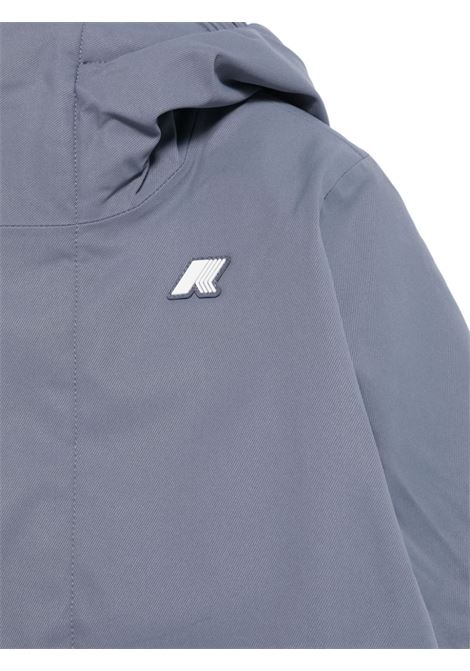 Piumino Marmotta con logo K-WAY KIDS | K1128FWATB GREY BLUE AVIO/GREY
